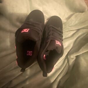 DC Black Sneakers with Pink Highlights